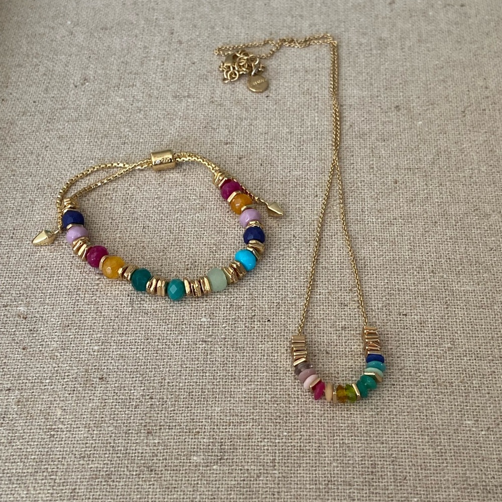 Stella and Dot  Rainbow necklace and bracelet